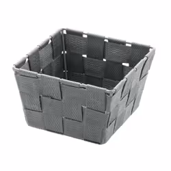 WENKO Adria Mini, Panier de rangement, Gris, Rectangulaire, Polypropylène (PP), Monochromatique, 140 mm