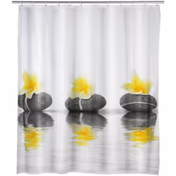 Le rideau de douche Stones offre un changement réussi dans le gris quotidien de la salle de bain. Imprimé de fleurs blanches- ...