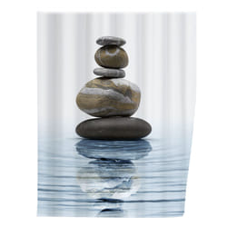 WENKO Meditation rideau de douche Anneau Polyester Multicolore