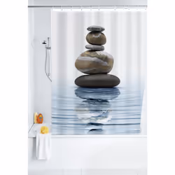 WENKO Meditation rideau de douche Anneau Polyester Multicolore