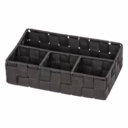 WENKO Adria, Compartiment de rangement, Noir, Rectangulaire, Plastique, Polypropylène (PP), Monochromatique, 260 mm
