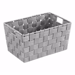 WENKO Panier de salle de bains Adria S gris, Panier de rangement, Gris, Rectangulaire, Polypropylène (PP), Polyvinyl chloride ...