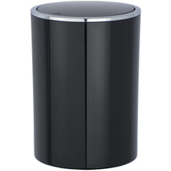 Wenko - Poubelle à couvercle oscillant Inca Poubelle à Couvercle basculant avec liseré chromé, Capacité 5L, Plastique haut de gamme, 18,5x25,5 cm,