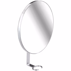 Le miroir mural de qualité supérieure en acier inox brillant vous garantit une vue toujours claire, car il intègre une pratiq ...