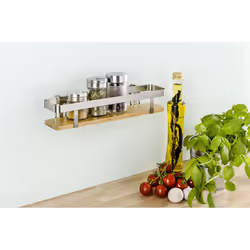 WENKO Premium Bois Métal Bois naturel, Argent