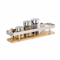 WENKO Premium Bois Métal Bois naturel, Argent