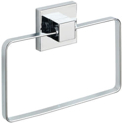 Wenko - Porte Serviette mural Quadro, anneau porte serviettes Vacuum-Loc® fixation sans perçage, repositionnable & amovible sans résidus, Acier Inox,
