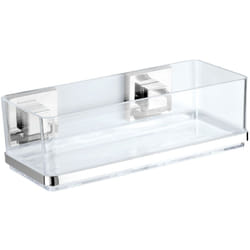 Etagère murale salle de bain Quadro, Panier de douche fixation sans perçage Vacuum-Loc®, repositionnable & amovible sans résidus, acier inox