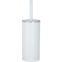 Brosse wc silicone Inca, design fermé, brosse wc noire, plastique, ø 10,5x34 cm, blanc - Wenko