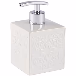 Distributeur de savon de la série CORDOBA d'accessoires de salle de bain. Fabriqué en céramique de haute qualité en blanc élé ...