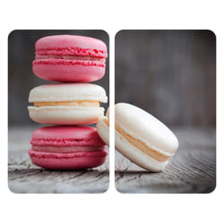 WENKO Macarons planche à découper pour cuisine Rectangulaire Verre, Plastique Multicolore