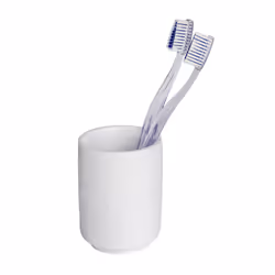WENKO Black & White Gobelet Goa Neo Blanc, Distributeurs de salle de bain, Polyrésine, Blanc, Drain, Table, 70 mm, 70 mm