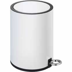 Cette poubelle à pédale en acier spécial inox blanc de la série Monza de WENKO séduit par la très haute qualité de ses matéri ...