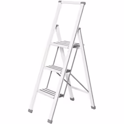Pour tous les travaux devant être effectués en hauteur, l'élégant escabeau en aluminium design à 3 marches de WENKO garantit ...