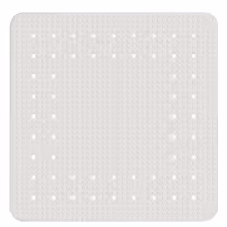 WENKO Tapis de douche Mirasol, Adultes, Blanc, Caoutchouc, 540 mm, 540 mm