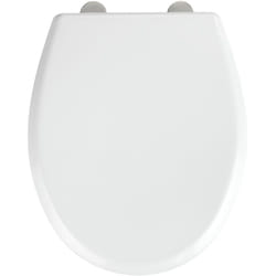 Abattant WC frein de chute Gubbio WENKO, Accessoires WC, Lunette WC clipsable fixation inox, Jusqu'à 350 kg, Duro Plast antibactérien, 37 x 44.5 cm,