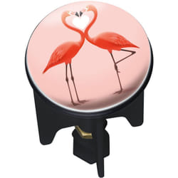 Bouchon d'évier Pluggy®, Bonde de lavabo, Flamingo love, Laiton, ø 3,9 x 6,5 cm, Rose - Wenko