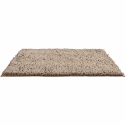 Look noble dans la salle de bain : le tapis de bain à poil long moelleux Chenille Sand de WENKO. Le décoratif tapis de bain e ...