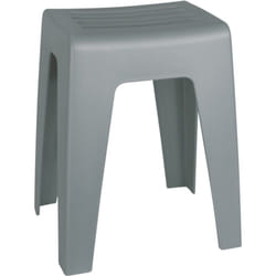 Tabouret de bain Kumba Wenko Design moderne de haute qualité, Jusqu'à 120 kg de charge, Idéal pour salle de bain & wc, Plastique, 38x47x32 cm, Gris