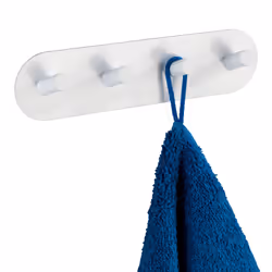 WENKO Réglette de 4 crochets Quadro Blanc mat acier inox