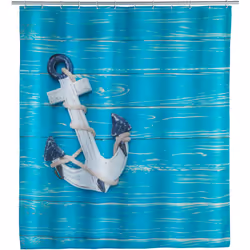Tout le monde à bord ! Très tendance, le rideau de douche Aboard de WENKO apporte un charme maritime directement dans votre s ...
