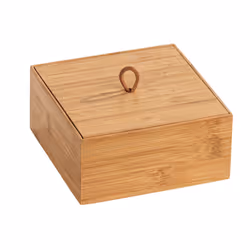 WENKO 23923100, Boîte de rangement, Bambou, Carré, Bambou, Monochromatique, Intérieure