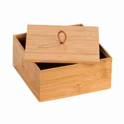 WENKO 23923100 Boîte de rangement Carré Bambou