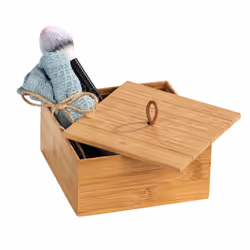 WENKO 23923100 Boîte de rangement Carré Bambou