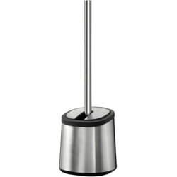 Brosse wc Kerr, brosse wc noire, Acier inox, ø 12,5x40 cm, mat - Wenko