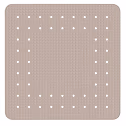 WENKO Tapis de douche Mirasol Taupe, Adultes, Taupe, Caoutchouc, 540 mm, 540 mm