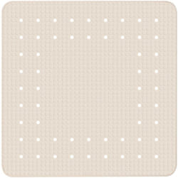 Wenko - Tapis de douche Mirasol, tapis de bain antidérapant, caoutchouc, 54x54 cm, beige
