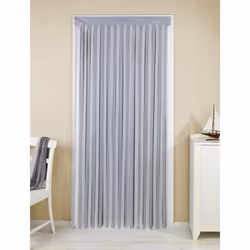 Rideau de porte - WENKO - Gris et blanc - 90 x 200 cm - Rayures - Synthétique