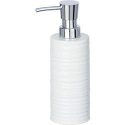 Wenko - Distributeur Savon Liquide Mila, Capacité 260 ml, céramique, 6x18,5x8 cm, blanc