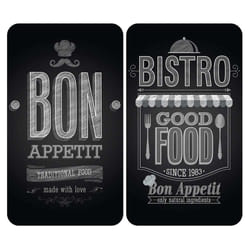 WENKO Bon Appetit planche à découper pour cuisine Rectangulaire Verre, Plastique Multicolore
