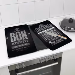 WENKO Bon Appetit planche à découper pour cuisine Rectangulaire Verre, Plastique Multicolore