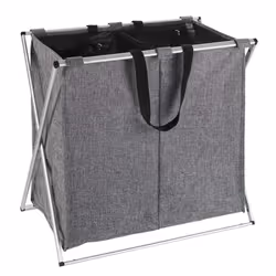 WENKO Panier à linge Duo gris chiné Capacité : 120 litres
