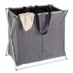 WENKO Panier à linge Duo gris chiné Capacité : 120 litres
