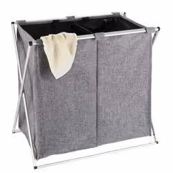 WENKO Panier à linge Duo gris chiné Capacité : 120 litres