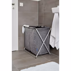 WENKO Panier à linge Duo gris chiné Capacité : 120 litres - Vue supplémentaire 4