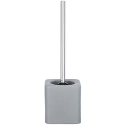 Porte Brosse wc Hexa, brosse wc silicone noire, céramique, 12x39,5x12 cm, gris - Wenko