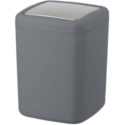 Wenko - Mini Poubelle Salle de Bain Barcelona, Poubelle à Couvercle Basculant, Capacité 3L, Plastique incassable sans bpa, 15x20x15 cm, Anthracite