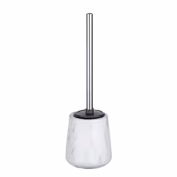 WENKO 23697100, Support et brosse pour toilettes, Acier inoxydable, Blanc, Vitrocéramique, Acier inoxydable, Acier inoxydable ...