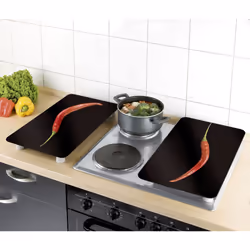 WENKO Hot Peperoni planche à découper pour cuisine Rectangulaire Plastique, Verre trempé, Élastomère thermoplastique (TPE) Noir, Rouge - Vue supplémentaire 5