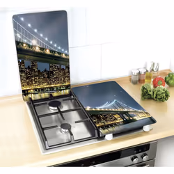 WENKO Brooklyn planche à découper pour cuisine Rectangulaire Plastique, Verre trempé, Élastomère thermoplastique (TPE) Bleu - Vue supplémentaire 4