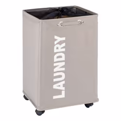 WENKO Panier à linge Quadro gris-beige corbeille à linge 79 l, 79 L, Rectangulaire, Polyester, Taupe, 400 mm, 330 mm
