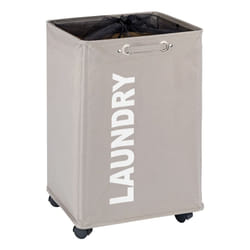 WENKO Panier à linge Quadro gris-beige corbeille à linge 79 l
