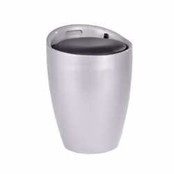 WENKO 21772100, 20 L, Rond, Acrylonitrile-Butadiène-Styrène (ABS), Polyester, Noir, Argent, Noir, 505 mm