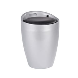 WENKO 21772100 panier à linge 20 L Rond Acrylonitrile-Butadiène-Styrène (ABS), Polyester Noir, Argent