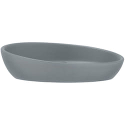 Wenko - Porte Savon céramique Badi, porte savon rond, Céramique, ø 11,5x3 cm, gris mat