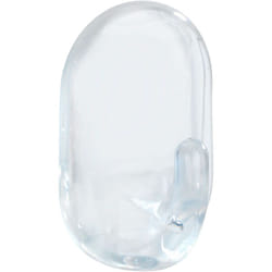 Wenko - Crochet oval petit transparent, lot de 3 pièces